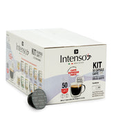 50 Capsule Caffè Intenso - Compatibili Dolce Gusto | Miscela Forte con Accessori
